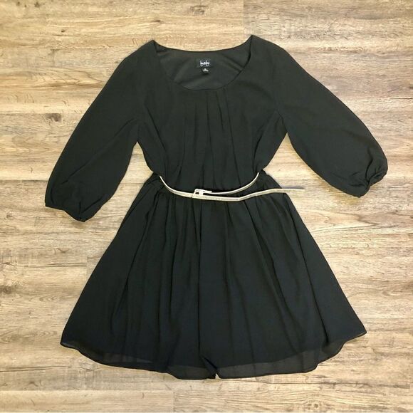 By & By Black Woman’s Summer Dress with gold belt, size XL - Picture 1 of 15